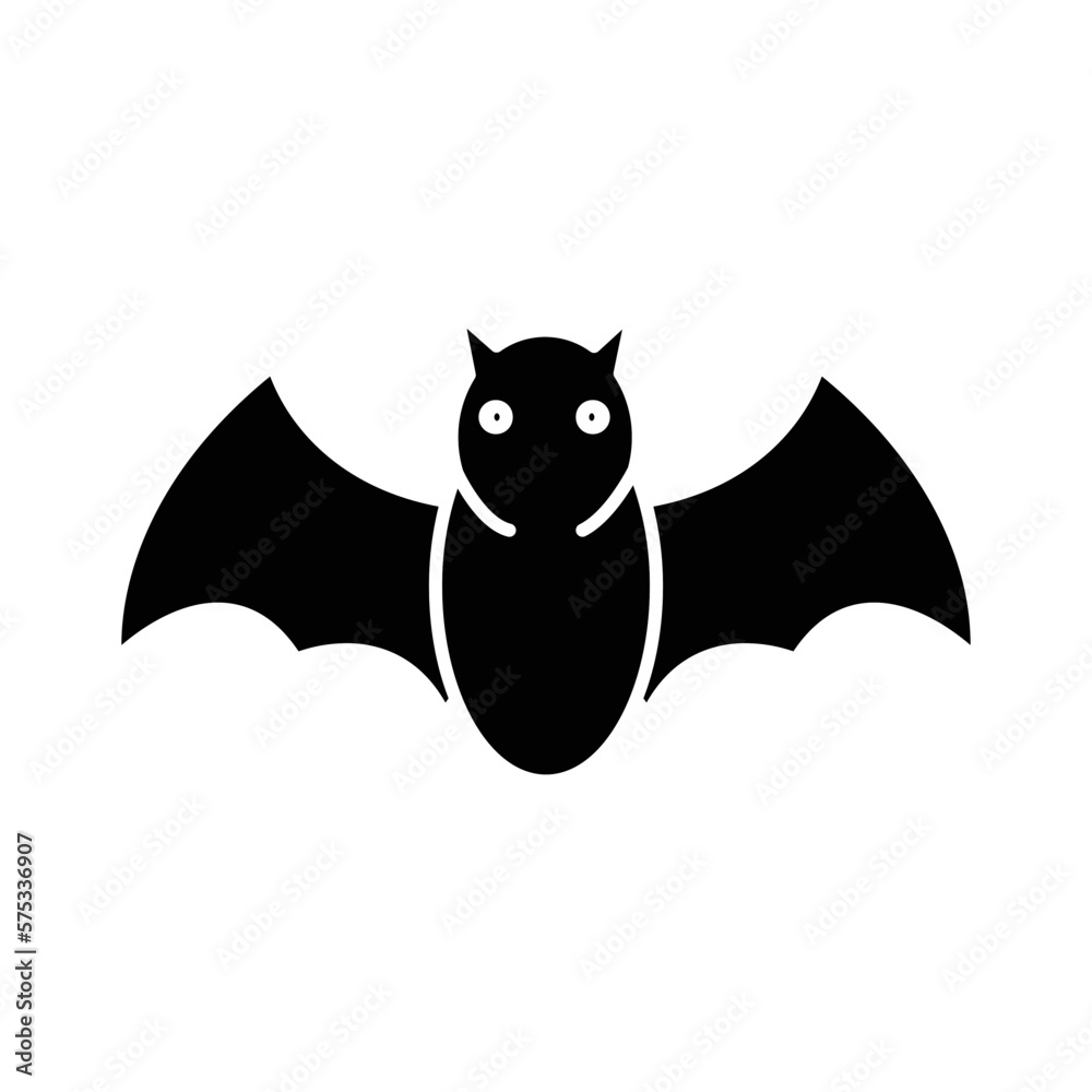 Solid BAT design vector icon Solid BAT design vector icon