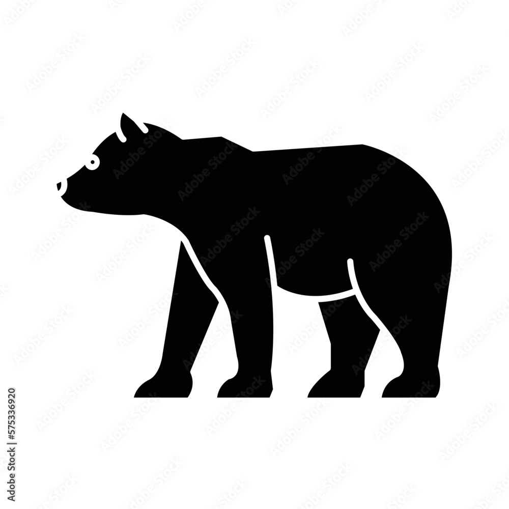 Solid BEAR design vector icon Solid BEAR design vector icon