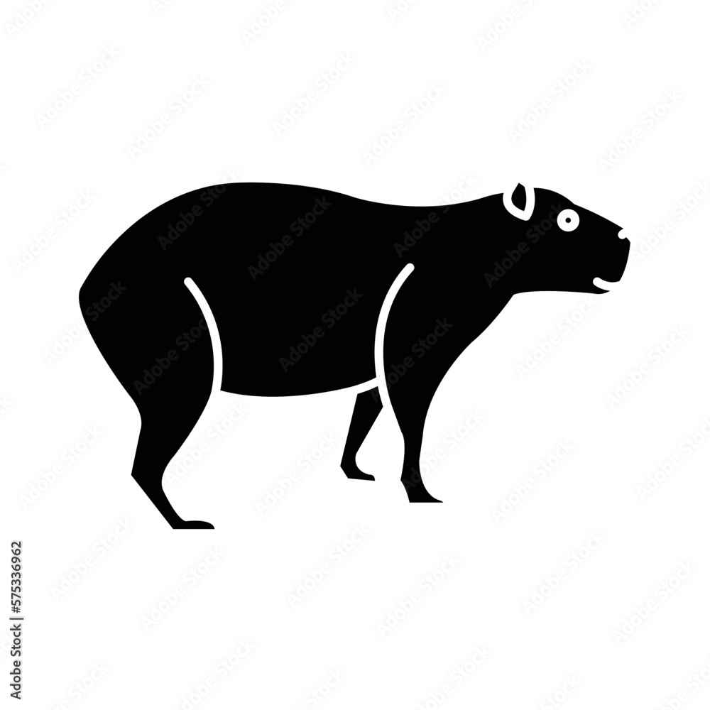 Obraz premium Solid CAPIBARA design vector icon