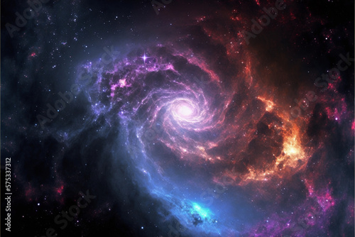 Space background with shining stars. Realistic colorful nebula wallpaper