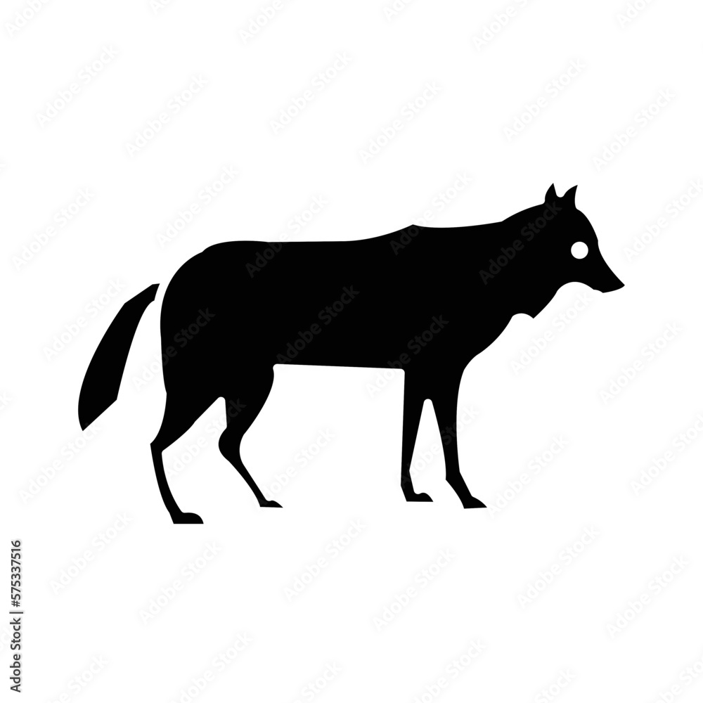 Solid WOLF design vector icon