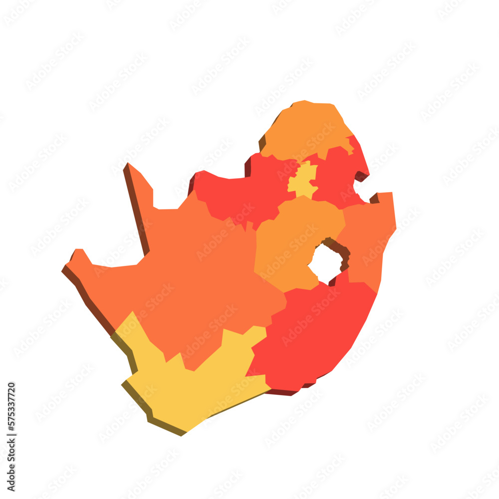 South Africa political map of administrative divisions - provinces. Map ...