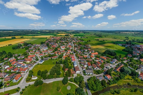 Ausblick auf die Gemeinde Eching am nördlichen Ammersee  © ARochau