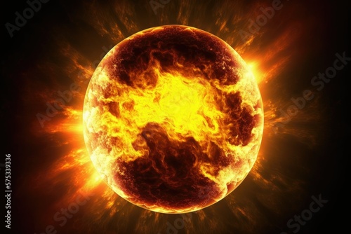 The heat wave's blazing rays. Global Warming. Warmed up planet. Generative AI