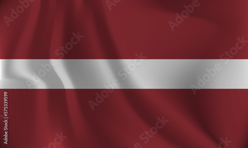 Flag of Latvia, with a wavy effect due to the wind.