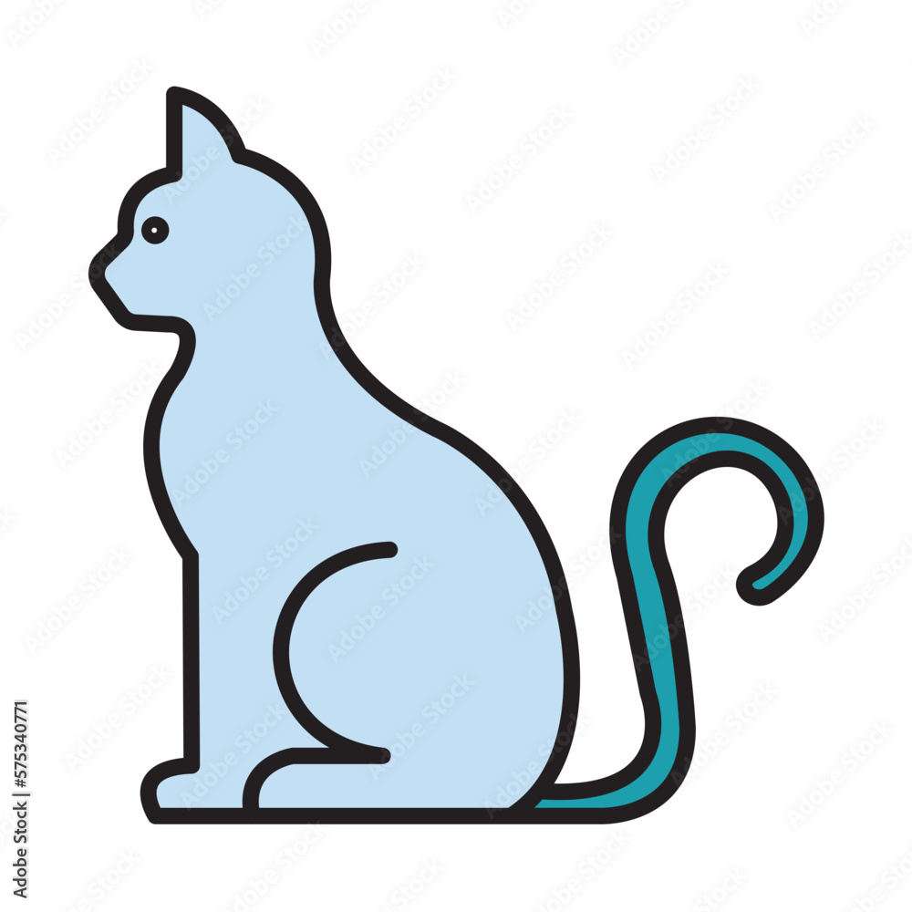Filled Line CAT design vector icon