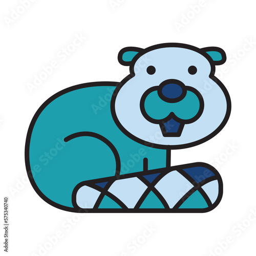 Filled Line BEEVER design vector icon photo