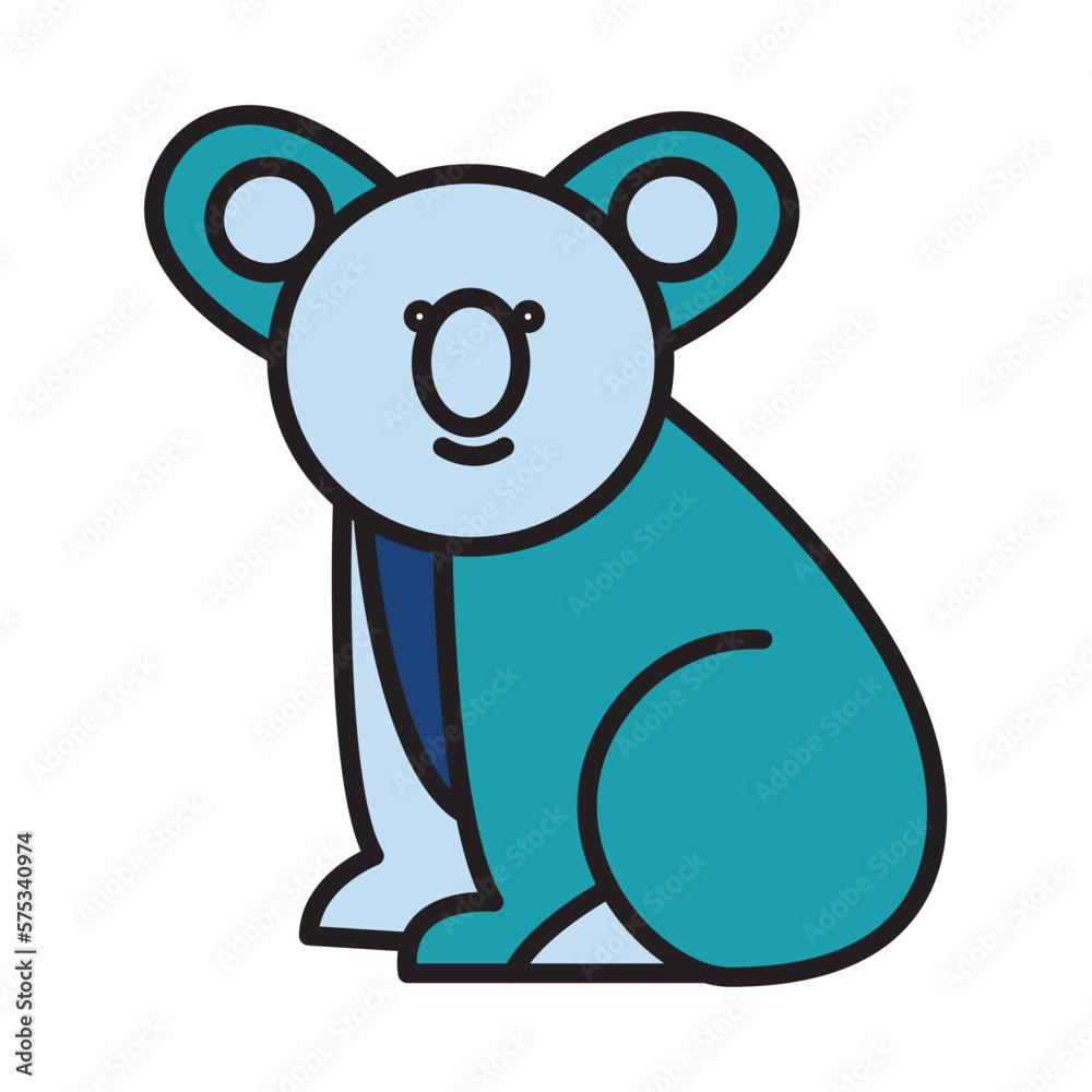 Obraz premium Filled Line KOALA design vector icon