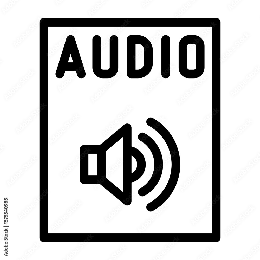 audio file format document line icon vector illustration audio file format document line icon vector illustration