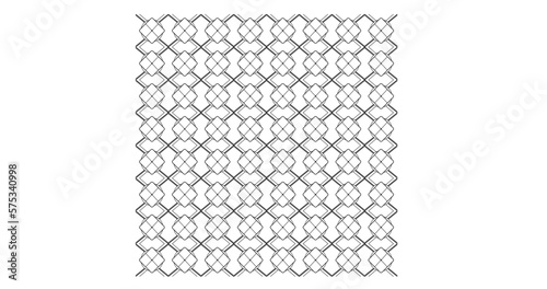 Geometric seamless decorative vector abstract black and white pattern from squares and circles.