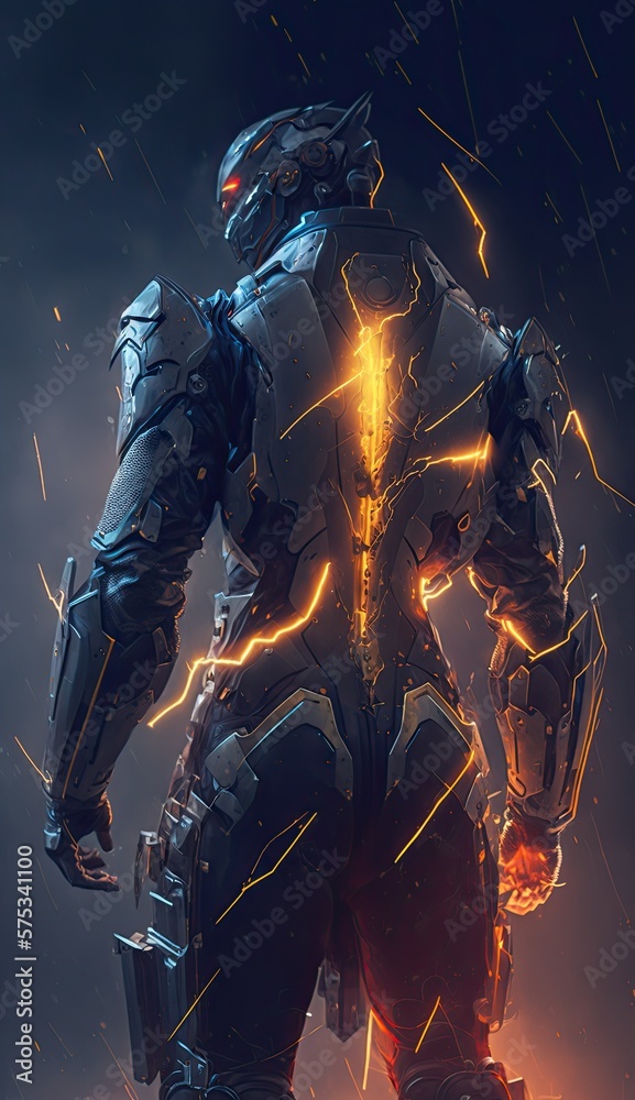 Naklejka premium person robot Generative Ai