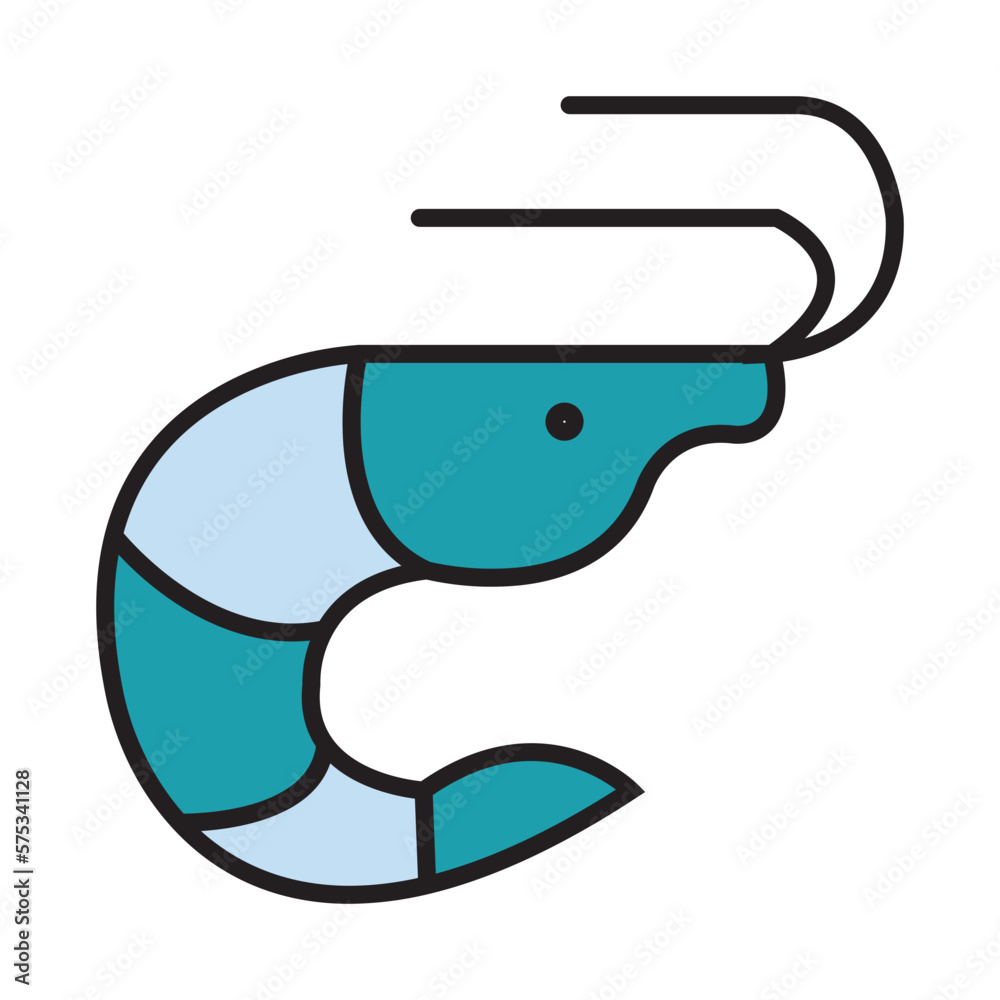 Filled Line SHRIMP design vector icon Filled Line SHRIMP design vector icon
