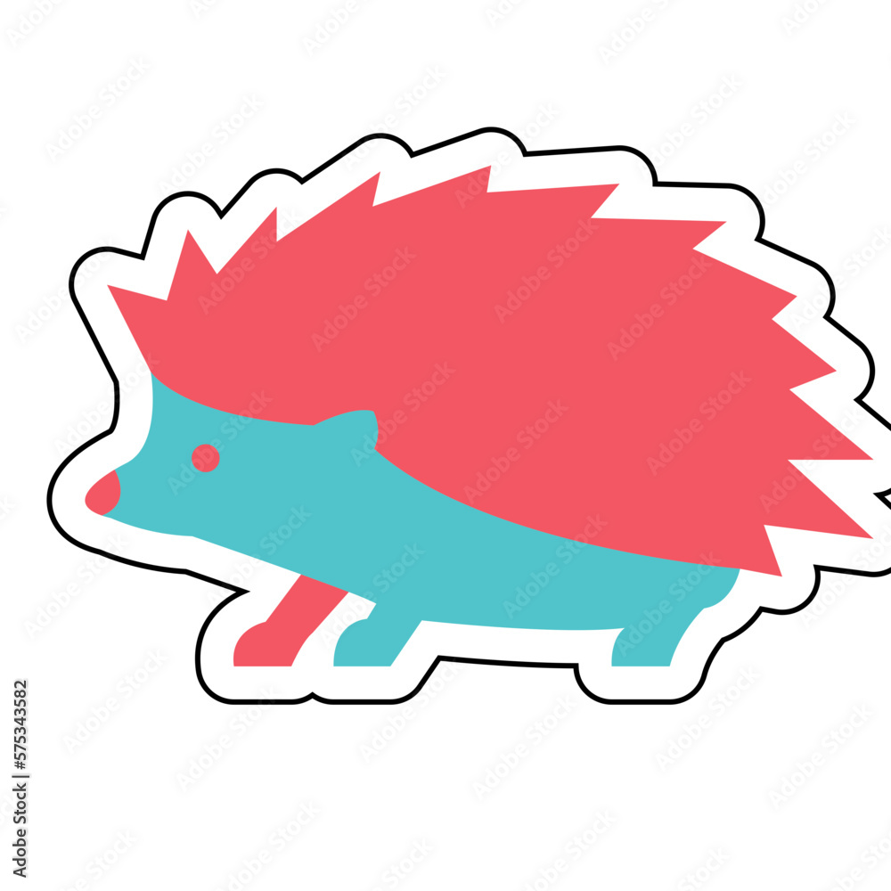 Sticker HEDGEHOG design vector icon Sticker HEDGEHOG design vector icon