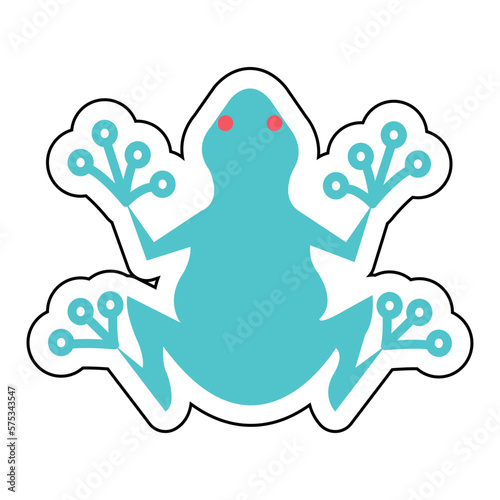 Sticker FROG design vector icon