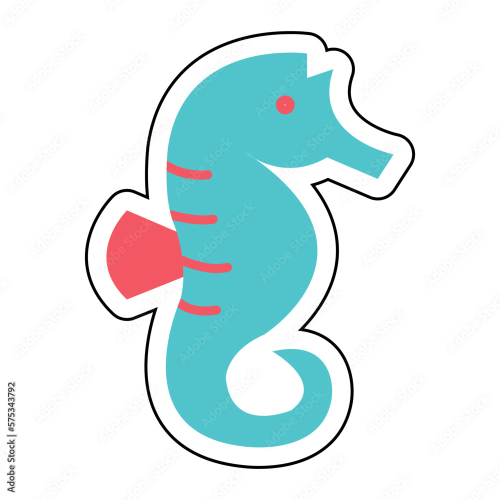 Fototapeta premium Sticker SEAHORSES design vector icon