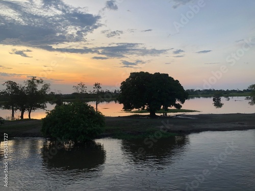 sunset on the river