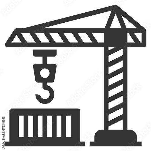 Simple crain solid icon, industry crane and lift related concept on the white background