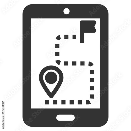 Simple map solid icon, tablet and online map related concept on the white background photo