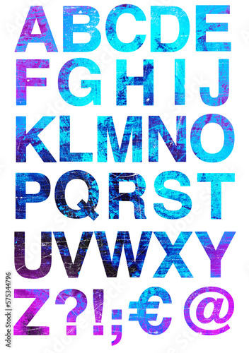 Farbiges Alphabet mit Bunten Buchstaben isoliet auf weissem Hintergrund