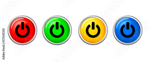 Power On Button in verschiedenen Farben