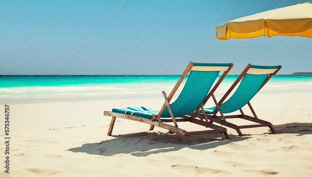 Summertime beautiful tropical beach with with umbrella and lounge. Summertime beautiful tropical beach with with umbrella and lounge.