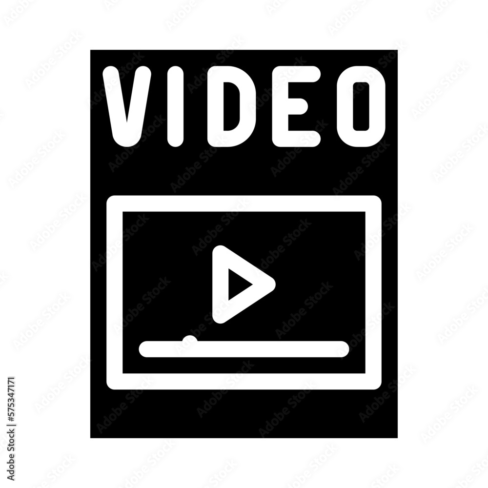 video file format document glyph icon vector illustration video file format document glyph icon vector illustration