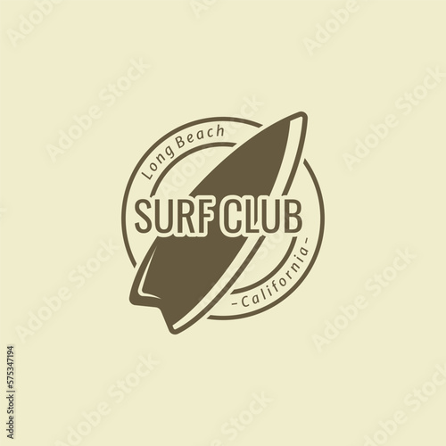 Surfboard Vintage Logo Template.