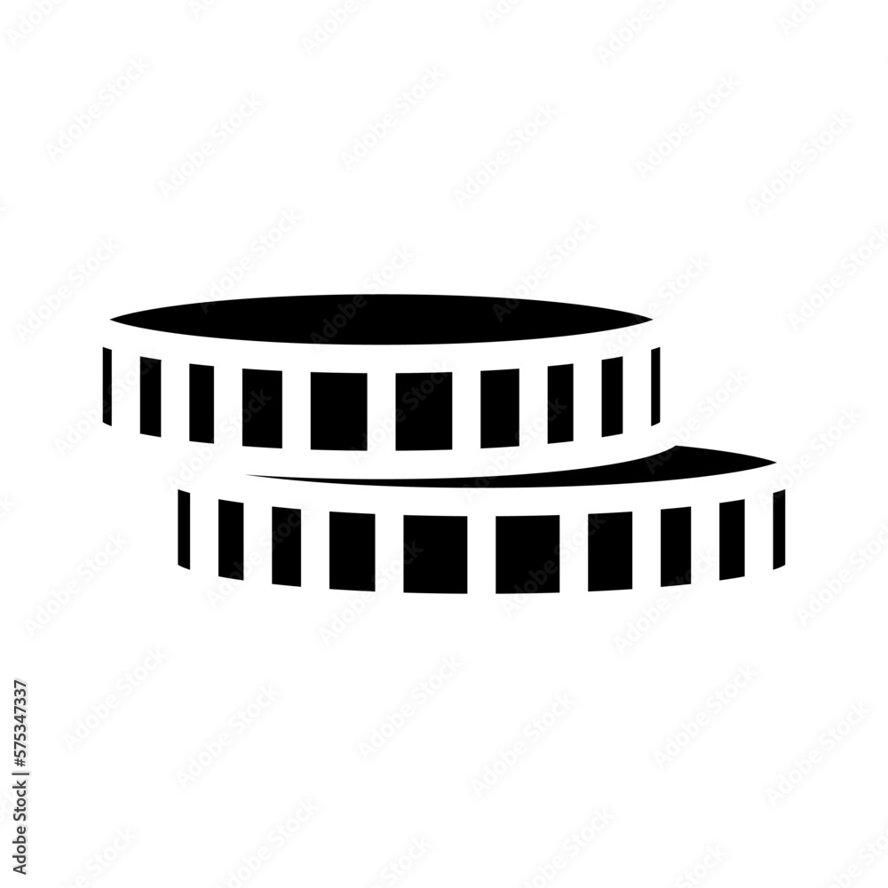 pile coin glyph icon vector illustration pile coin glyph icon vector illustration