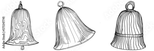 Bell in sketch style illustration. Hand draw element for design invitation © samiradragonfly