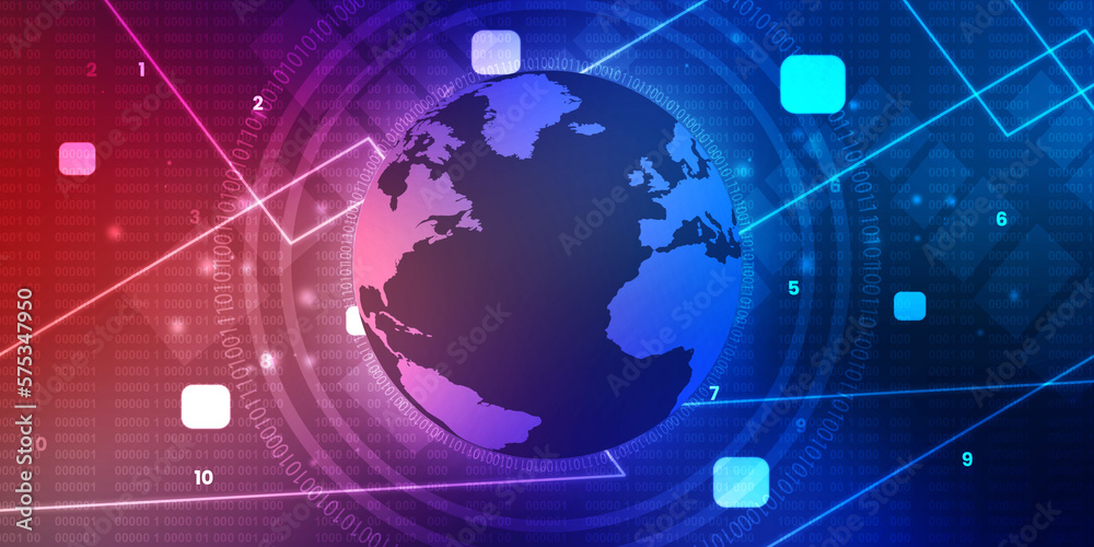 Naklejka premium 2d illustration world map abstract background