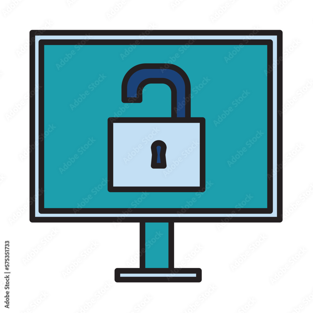 Filled Line DATA LEAKAGE design vector icon Filled Line DATA LEAKAGE design vector icon