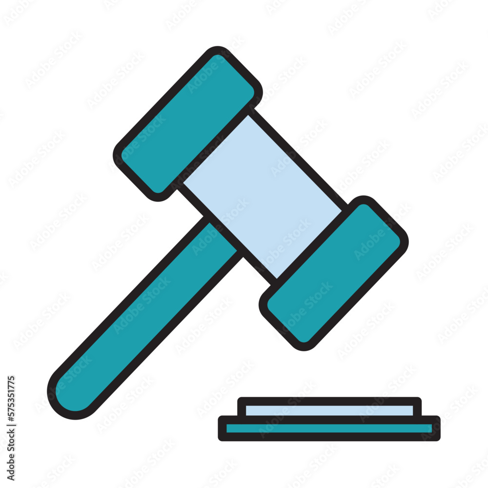 Filled Line GAVEL design vector icon Filled Line GAVEL design vector icon
