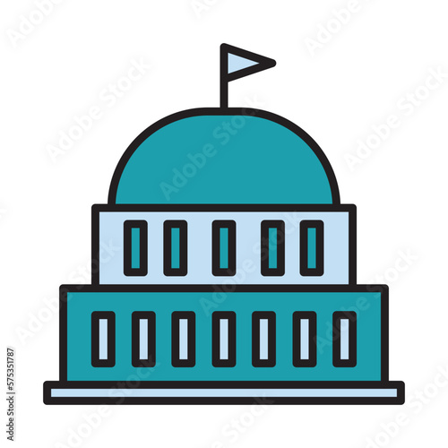 Filled Line GOVERNMENT design vector icon