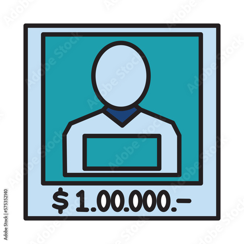 Filled Line WANTED design vector icon