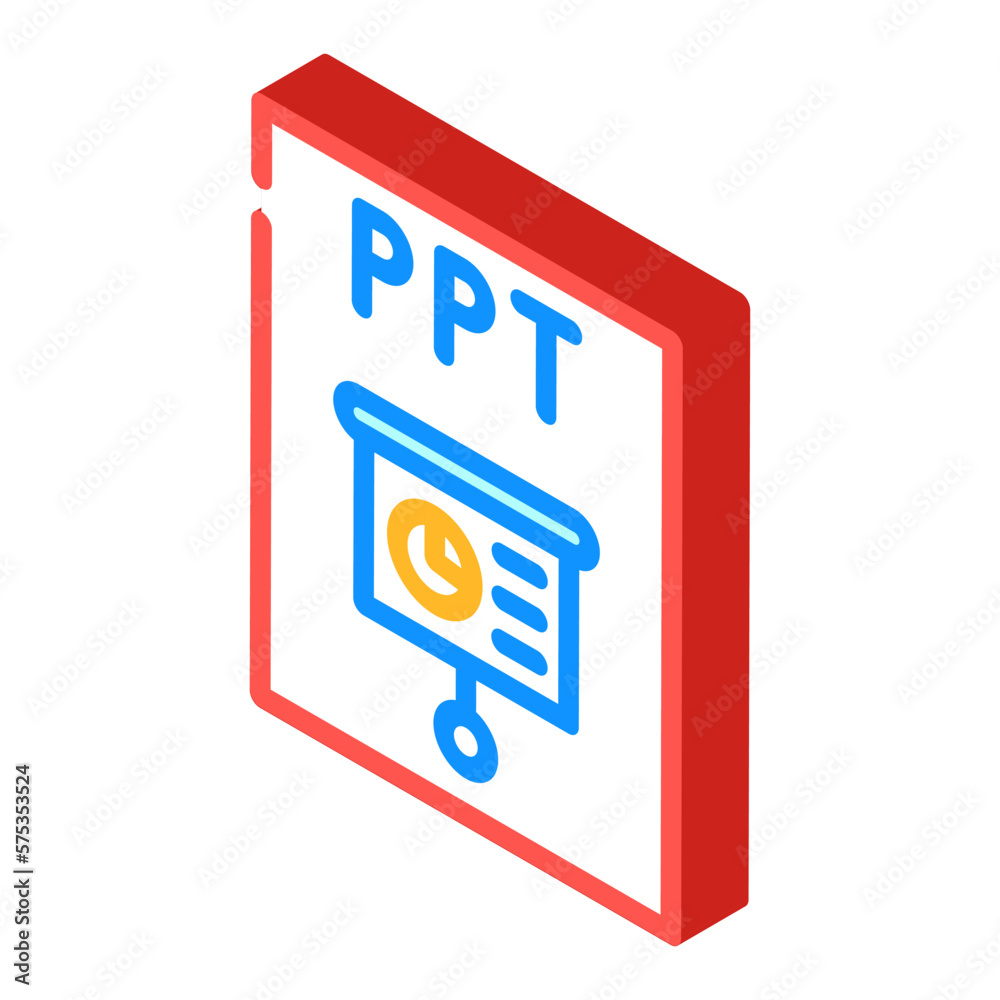 ppt file format document isometric icon vector illustration ppt file format document isometric icon vector illustration
