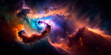 A nebula with vibrant colors and swirling gases Generative AI