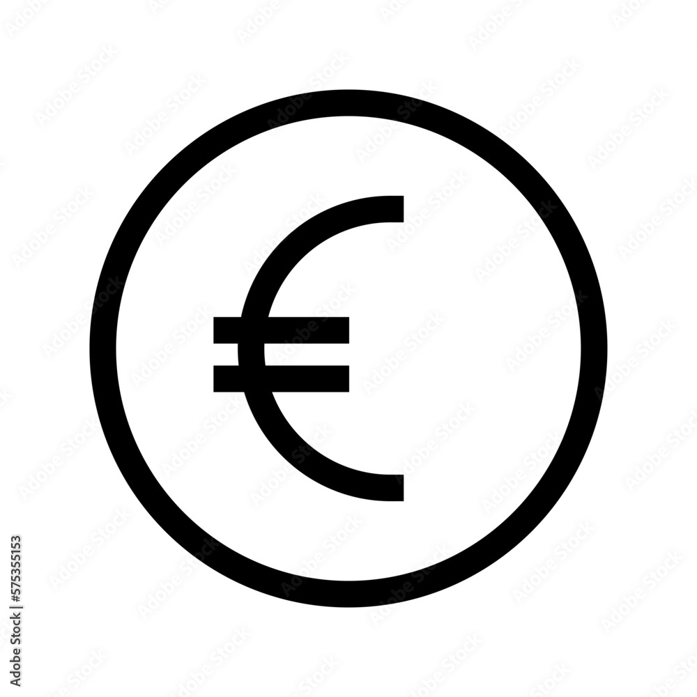 Euro coin outline icon. Business icon collection Euro coin outline icon. Business icon collection