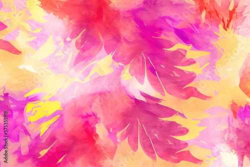 Pink  purple  orange  red  yellow Watercolor Background  Artistic Abstract Backdrop  Generative AI