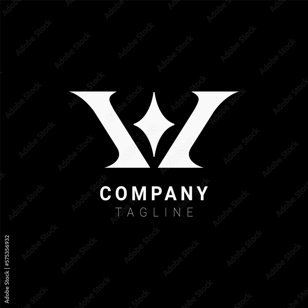 w or a alphabet minimalist aesthetic abstract logo design