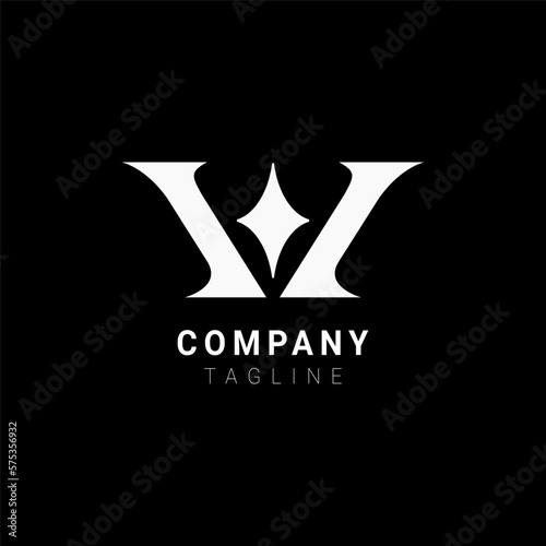 w or a alphabet minimalist aesthetic abstract logo design