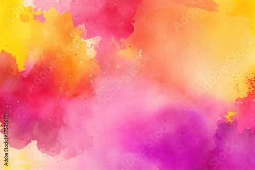 Pink  purple  orange  red  yellow Watercolor Background  Artistic Abstract Backdrop  Generative AI