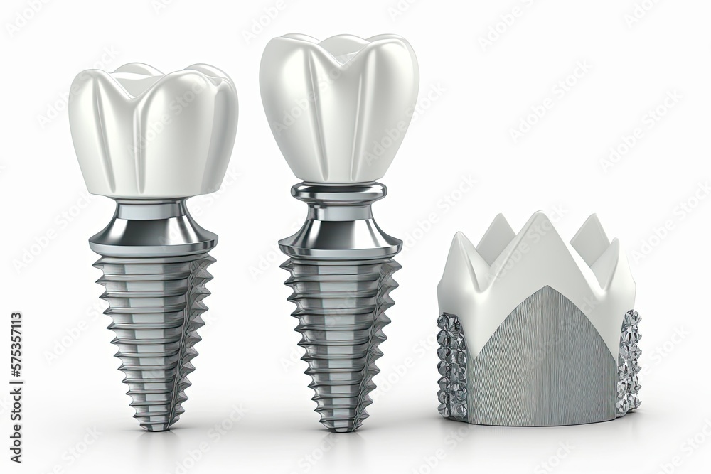 Titanium abutments, individual zirconium abutments, and a Zirconia
