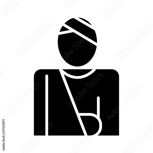 Solid ACCIDENT AND INJURIES design vector icon