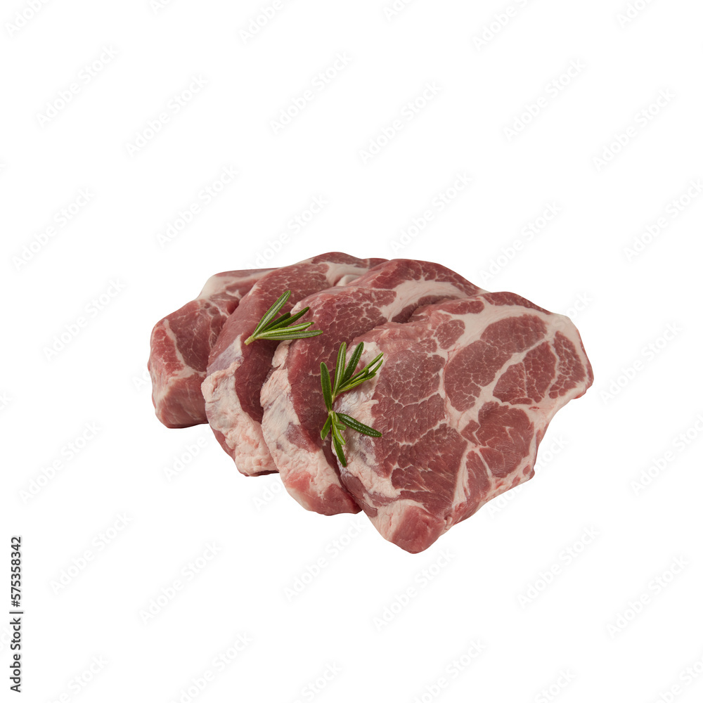 fresh pork with cut out isolated on background transparent