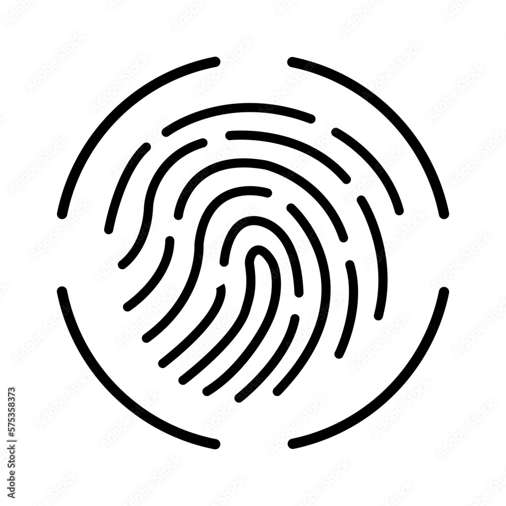 Solid FINGERPRINT design vector icon Solid FINGERPRINT design vector icon