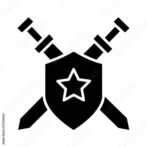 Solid DEFENSE design vector icon