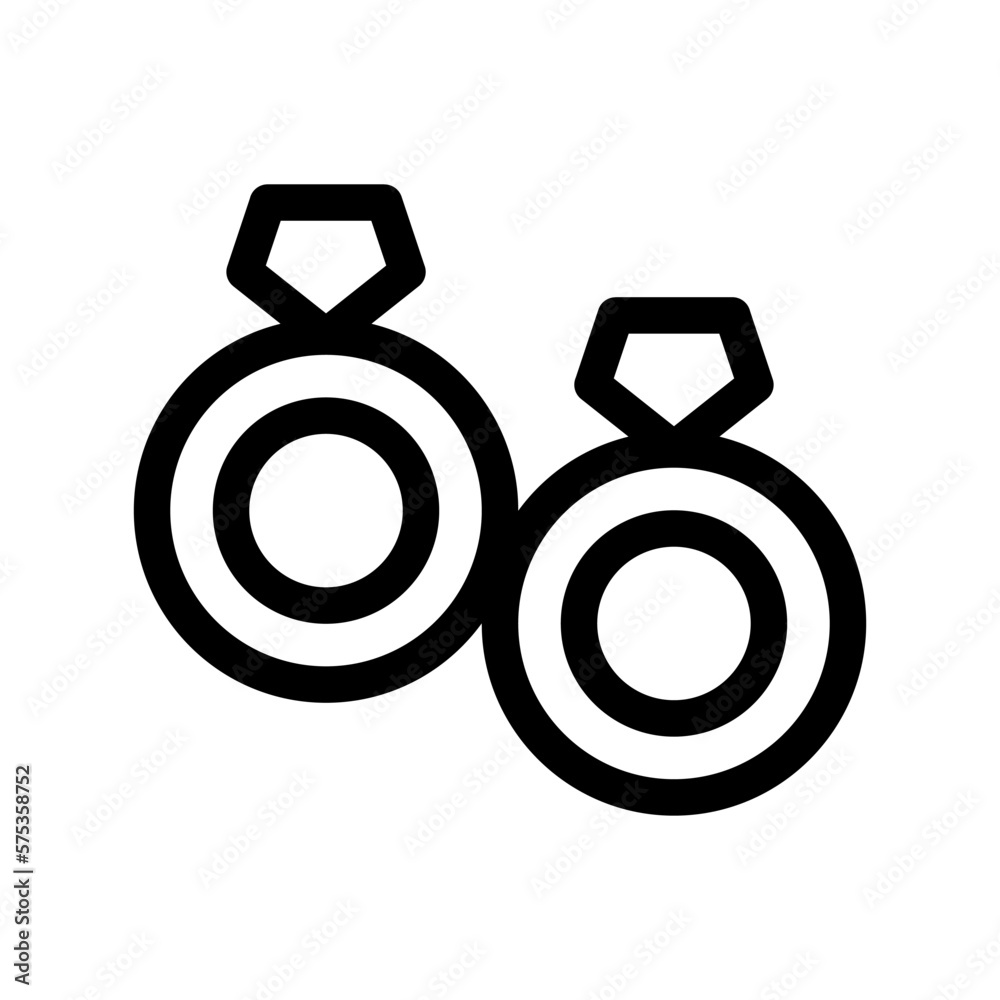 valentine rings icon or logo isolated sign symbol vector illustration - high quality black style vector icons