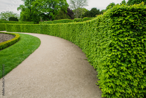 Photography Gravel path in the well-groomed green park of Vienna, Austria