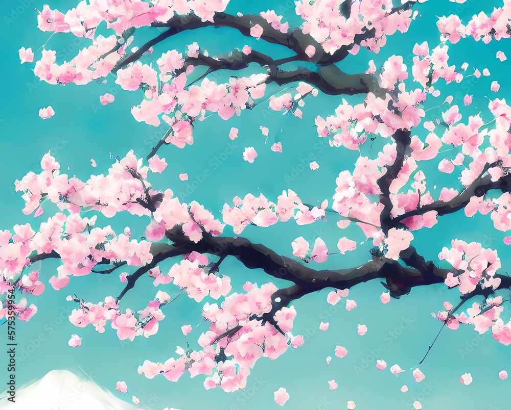 Cherry blossom created with generative ai technology