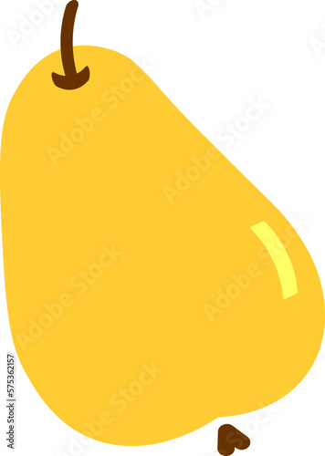 Pear vector icon on white background, flat, cartoon style. For web design and print.